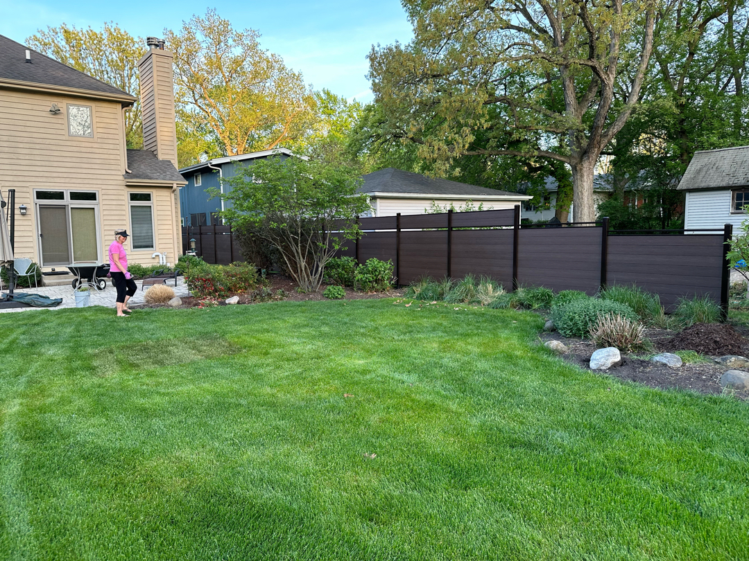 brown composite fence pvc